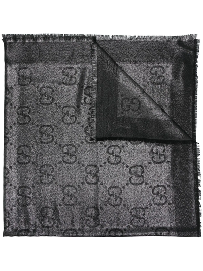 Gucci Gg Jacquard Scarf In Schwarz