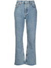 Agolde Harper Jeans Mid Rise Relaxed Straight Beam In Blau