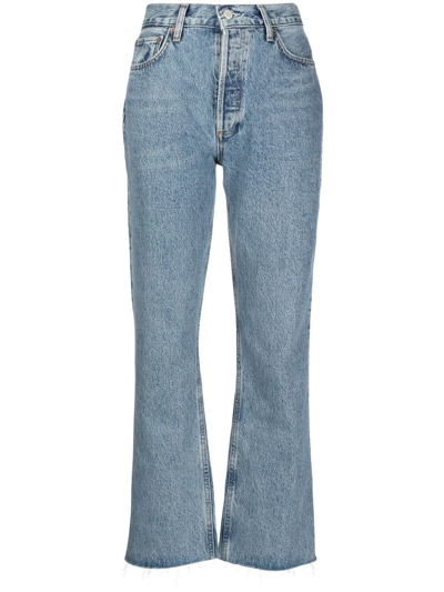 Agolde Light Blue Flared Mid-rise Jeans