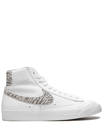 Nike Blazer Mid 77 Sneakers In White And Zebra Print