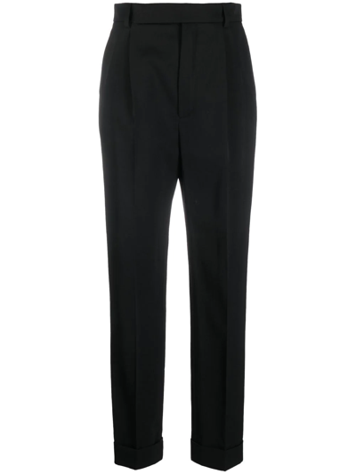 Saint Laurent High-waist Tailored Trousers In Nero