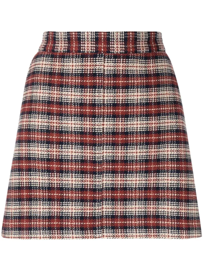 SEE BY CHLOÉ PLAID A-LINE MINI SKIRT