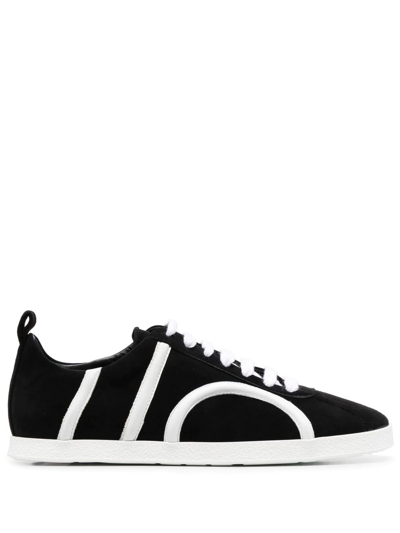 Totême Logo Suede Low-top Lace-up Sneakers In Black