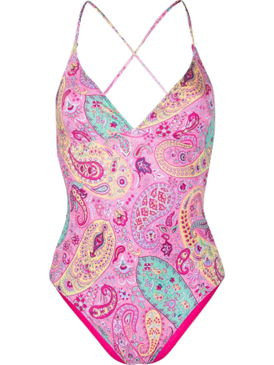 Etro Paisley-print Swimsuit In Pink