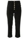 Dondup Button-up Cropped Trousers In Nero