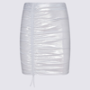 Rotate Birger Christensen Margaritta Ruched Metallic Recycled Stretch-jersey Mini Skirt In Silver