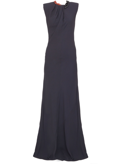 Stella Mccartney Chain Long Dress In Black