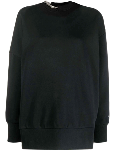 Stella Mccartney Chain-link Cotton Sweatshirt In Black