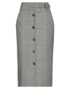 Twinset Midi Skirts In Grey