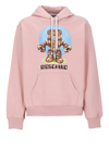 Moschino Robot Bear Graphic-print Relaxed-fit Organic-cotton Hoody In Fantasia Rosa