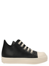 Rick Owens Black Low Sneaks Leather Sneakers In White/black