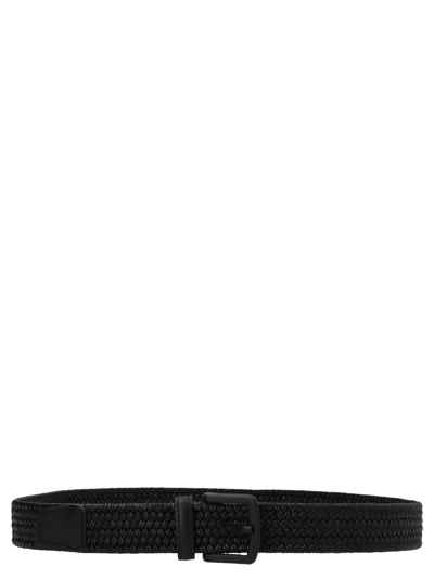 D'amico Braided Leather Belt In Black