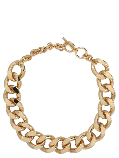 Jw Anderson Oversized Logo Grid Chain Necklace In Gold