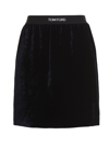 Tom Ford Lightweight Velvet Signature Skirt In Blue