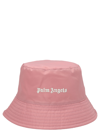 Palm Angels Classic Logo-embroidered Woven Bucket Hat In Pink