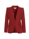 Alexander Mcqueen Notched-lapel Single-breasted Blazer In Red