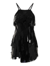 Attico Mini Sequined Dress In Black