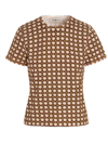 Tory Burch Logo Checker-print T-shirt In Pink