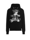 Philipp Plein Teddy Print Cotton Hoodie In Black