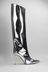 Alexandre Vauthier Alex Metallic Leather Knee-high Boots In Silver