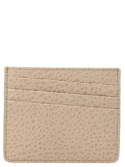 Maison Margiela Beige Leather Card Holder In White