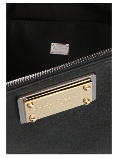 Dolce & Gabbana Logo-plaque Keyring Pouch In Nero