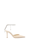 Jimmy Choo Saeda 85 Crystal-embellished Pumps In White