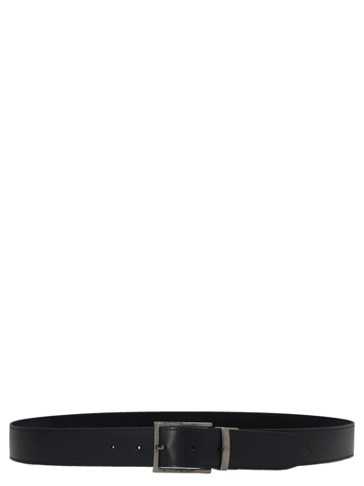 D'amico Reversible Suede Leather Belt In Blue