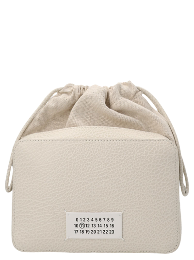 Maison Margiela Logo Crossbody Bag In Beige