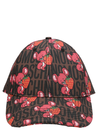 Moschino Mouse-print Logo Cap In Multi