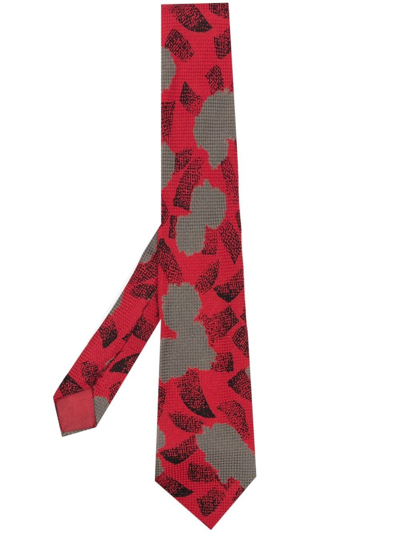 Pre-owned Versace 1970s Graphic-print Silk Tie In Red