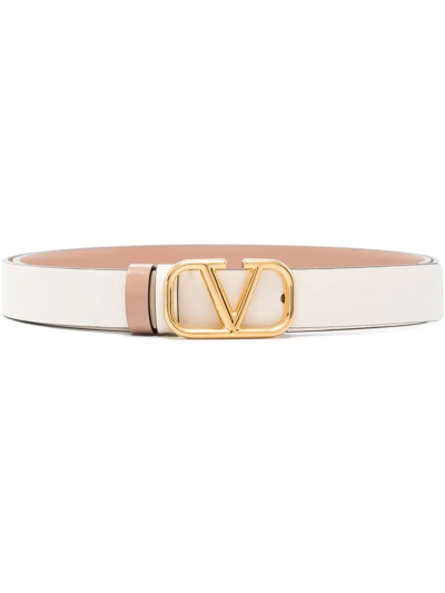 Valentino Garavani Vlogo Signature Reversible Belt In White