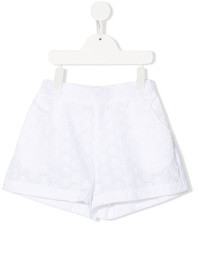 Philipp Plein Junior Kids' Monogram-detail Elasticated Shorts In White