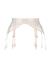 Maison Close Sheer Garter Belt In Pink
