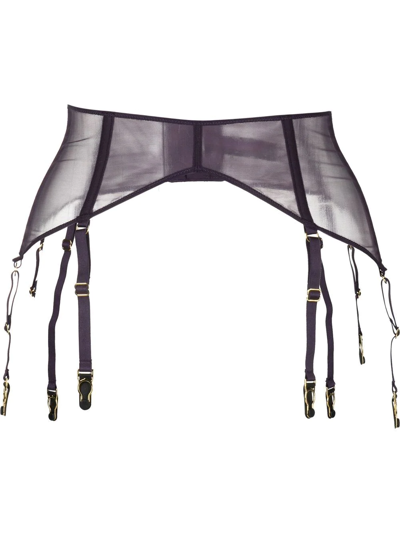 Maison Close Sheer Garter Belt In Purple