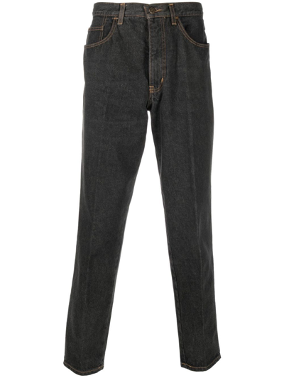 Pre-owned Moschino 1990s Tapered-leg Jeans In Grey