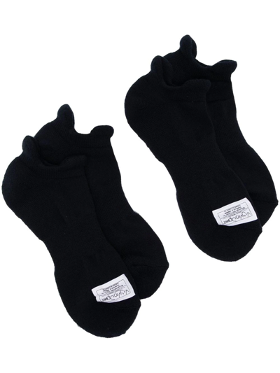 Visvim Logo-patch Ankle Socks (set Of 2 Pairs) In Blue