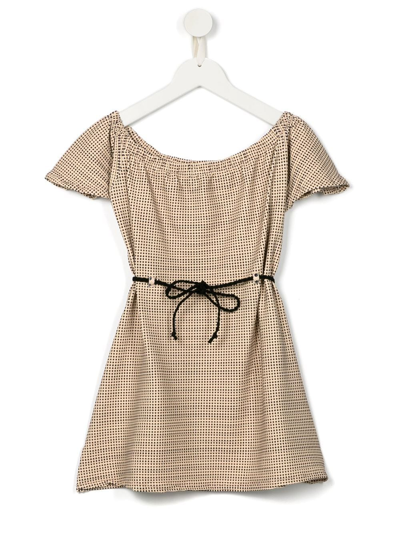 Amir Slama Kids' Spot-print T-shirt Dress In Neutrals