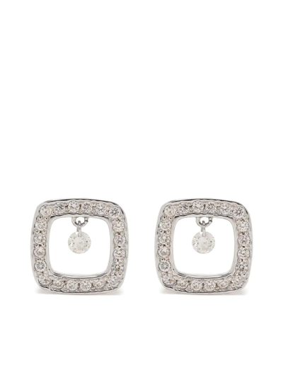 Ponte Vecchio 18kt White Gold Vega Diamond Stud Earrings In Silver