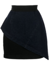 Rta ‘keren' Raw Denim Overlay Wrap Effect Mini Skirt In Black