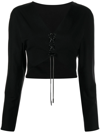 Rta Black Josefa Cropped Cotton Top In Black