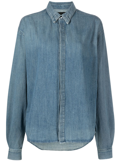 Rta Sierra Japanese Denim Shirt In Blue