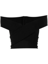 Rta Black Guadalupe Corset Cotton Crop Top In Black