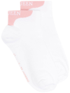 Alexander Mcqueen Logo-print Detail Socks In White Pink