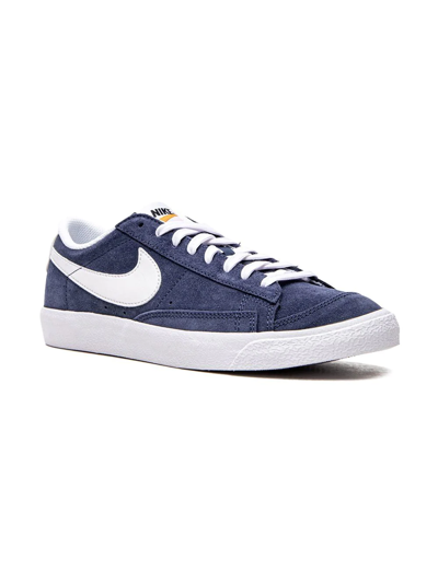 Nike Kids' Blazer Low '77 Suede "midnight Navy" Sneakers In Blue