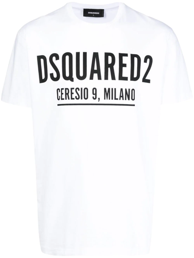 Dsquared2 White T-shirt With Contrasting Logo Lettering
