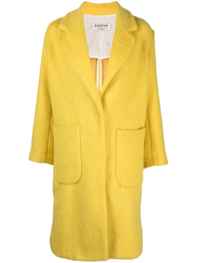 Pre-owned A.n.g.e.l.o. Vintage Cult 2000s Notched Lapels Knee-length Coat In Yellow