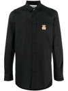 Moschino Terry Bear Patch Shirt In Black