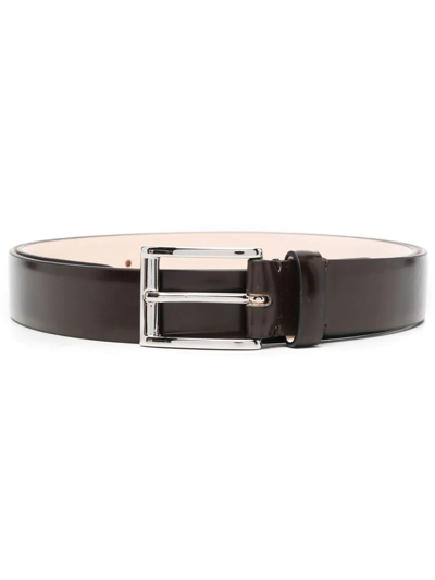 Maison Margiela Square-buckle Leather Belt In Brown