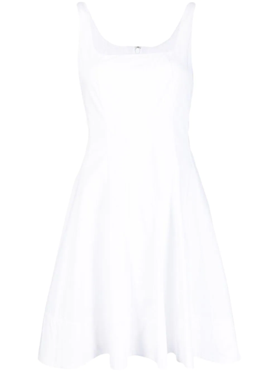 Staud Wells Pleated Mini Dress In White